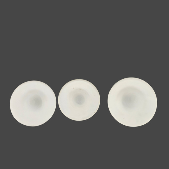 Set of 3 Frosted Glass Angel Stem Candle Holders – Holiday Pedestal Decor - Picture 7 of 7